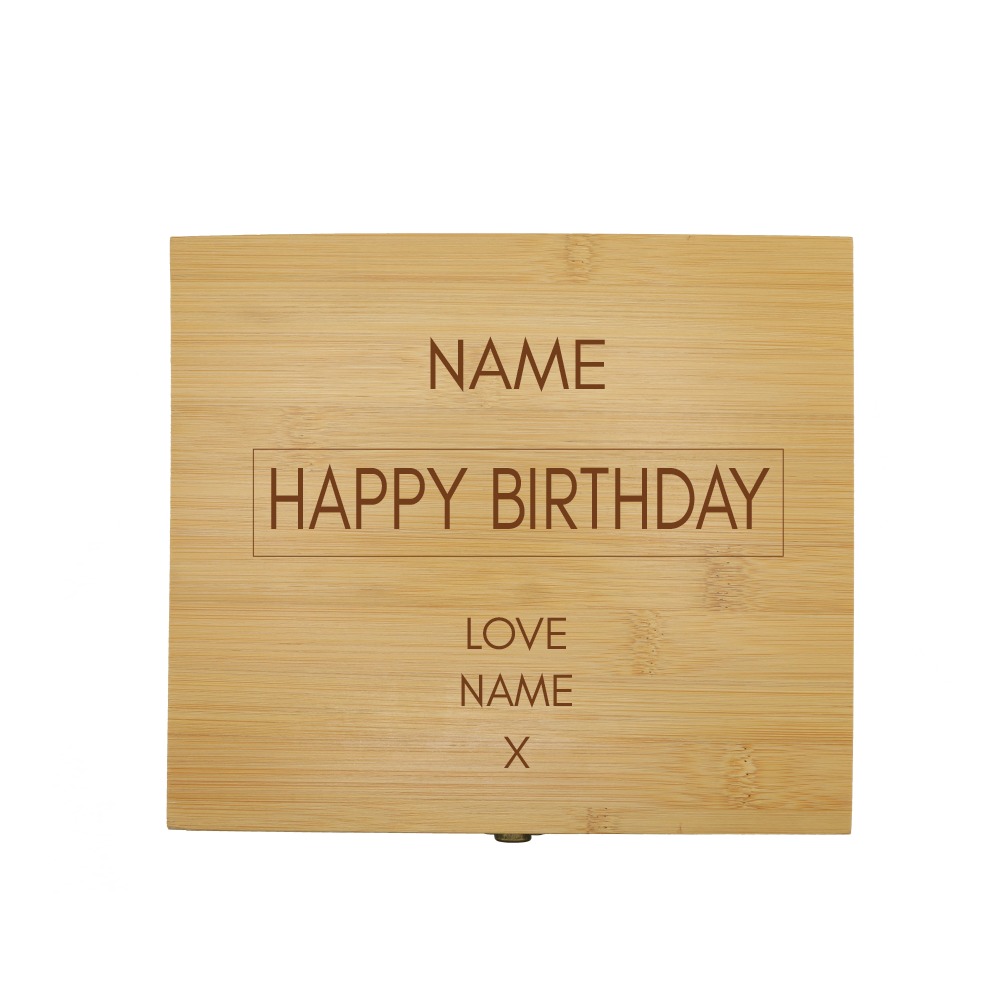 Personalised Happy Birthday Wooden Whisky Box Gift Set 